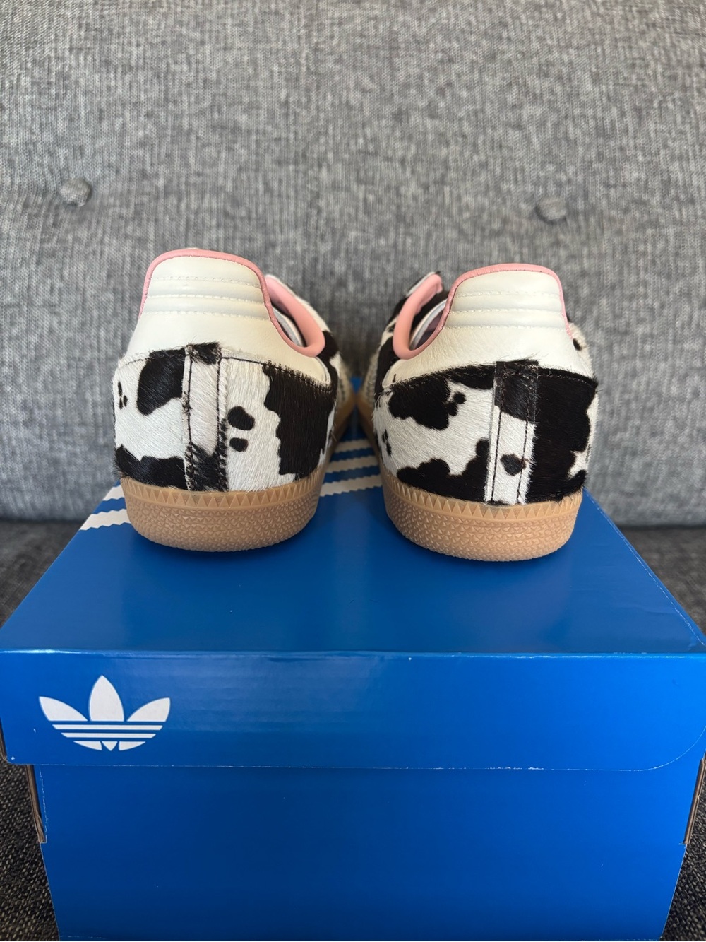 Adidas Samba OG Cow Print Sneakers in Black, White & Pink - Picture 7 of 10